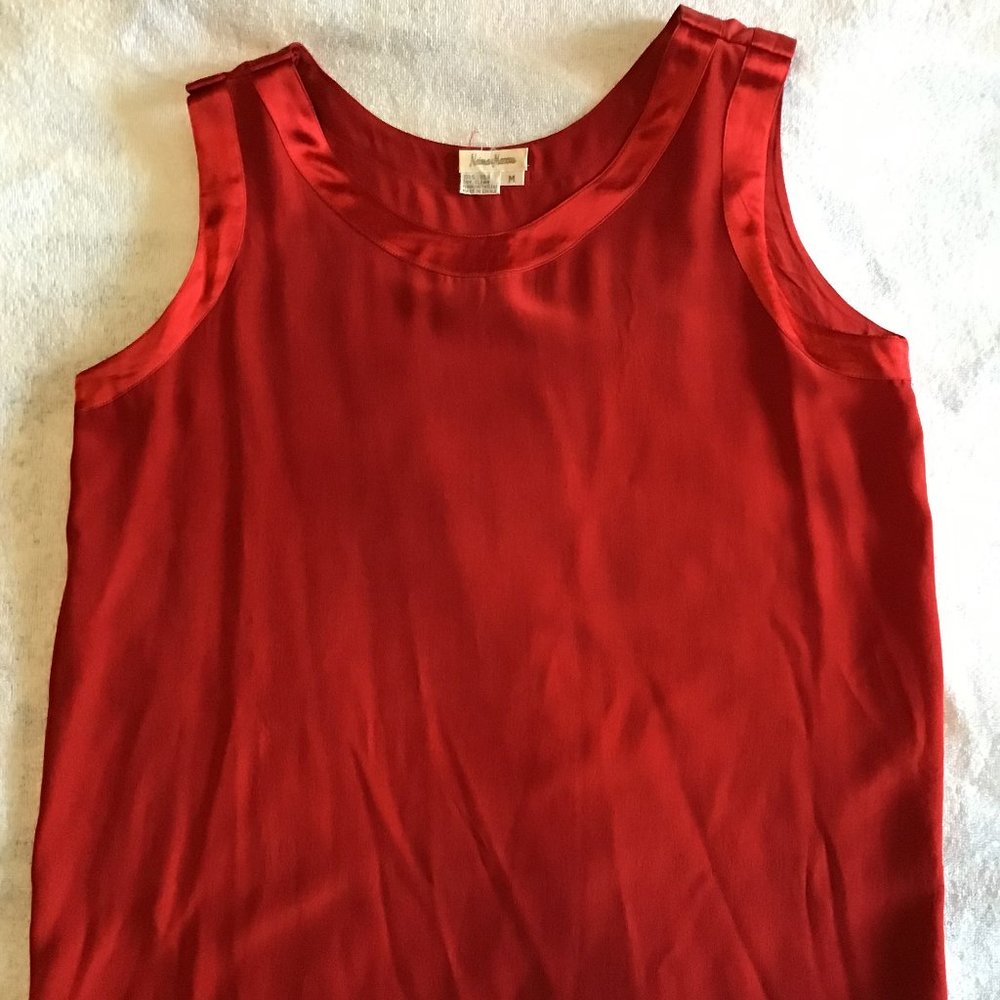 Neiman Marcus Red Silk Tank, Sz. M